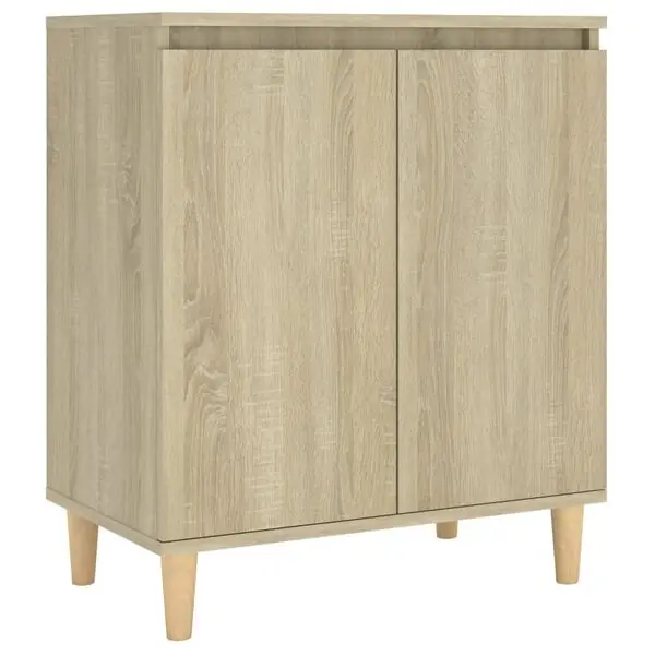 vidaXL Skänk massiva träben sonoma-ek 60x35x70 cm konstruerat trä Outlet