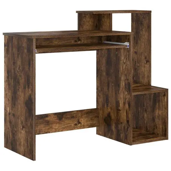 Premium vidaXL Skrivbord med låda Rökt ek 106 x 41 x 88.5 cm Konstruerat trä