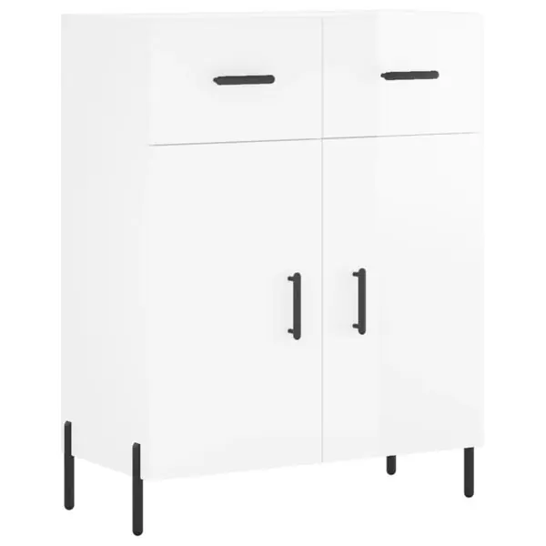 vidaXL Skänk vit högglans 69,5x34x90 cm konstruerat trä risnedsättning