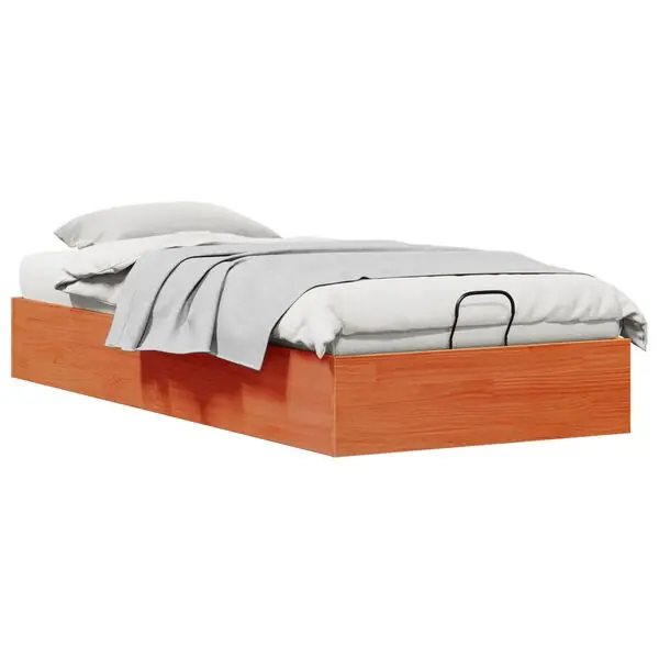 Begränsat antal vidaXL Bäddsoffa med förvaring VaxBrun 80 x 200 cm Massivt furu