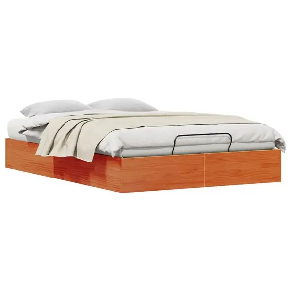 Kundfavorit vidaXL Bäddsoffa med förvaring VaxBrun 160 x 200 cm Massivt furu