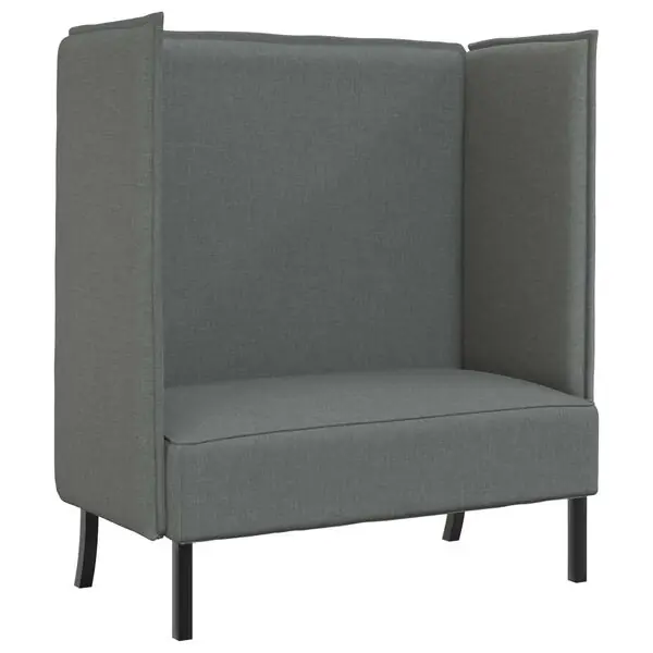 vidaXL Hög Ryggsoffa 101cm Mörkgrå tyg Rabatt
