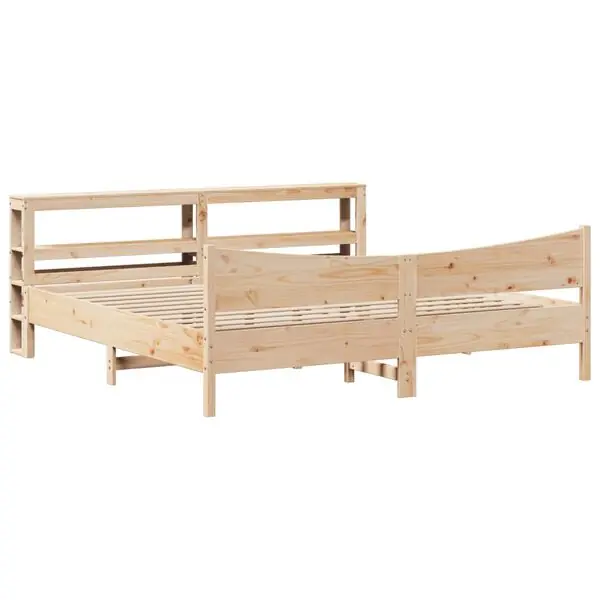 vidaXL Sängram med huvudgavel 200x200 cm massiv furu Sänkt pris