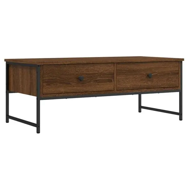 vidaXL Soffbord brun ek 101x49x39,5 cm konstruerat trä Premium