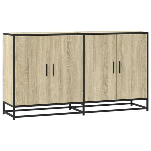 Billig vidaXL Skänk sonoma-ek 134x35x76 cm konstruerat trä