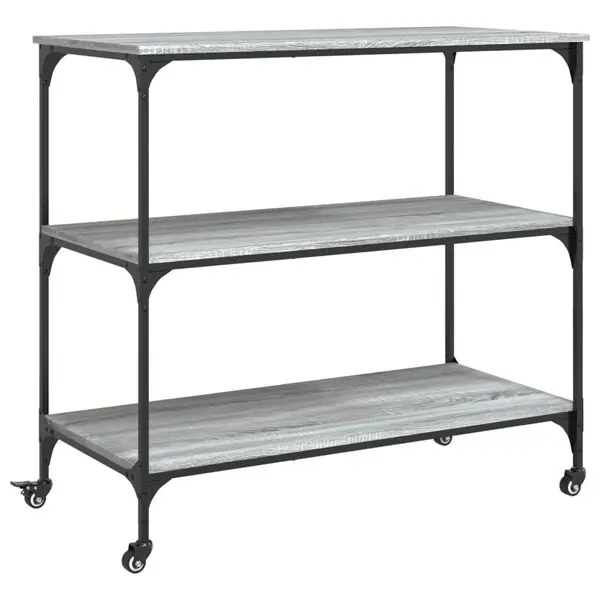 vidaXL Köksvagn grå sonoma 102x50x95 cm konstruerat trä Kundfavorit