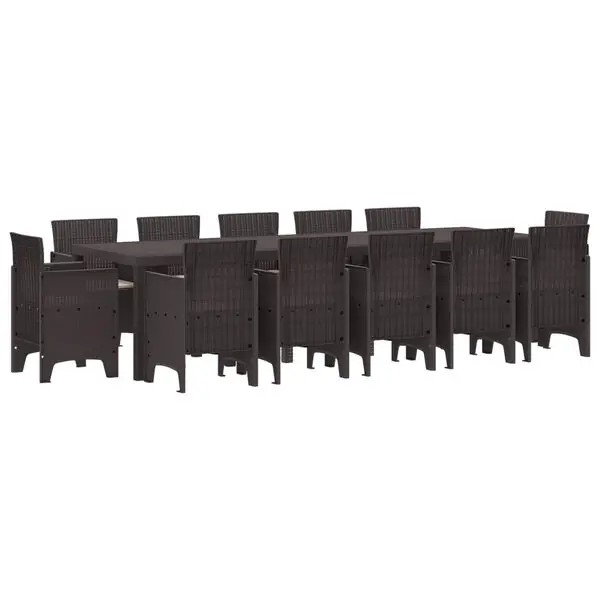 Populär vidaXL Trädgårdsmöbelset med kudde 13 pcs Brun och Taupe Poly rattan