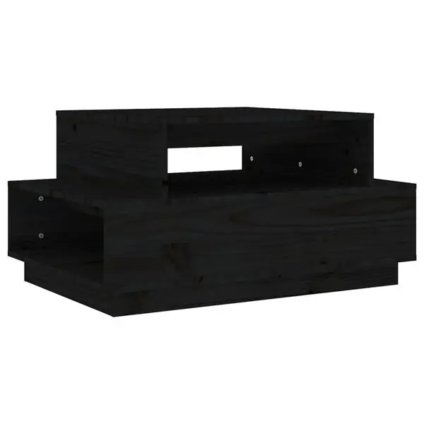 vidaXL Soffbord svart 80x55x40,5 cm massiv furu Fynd