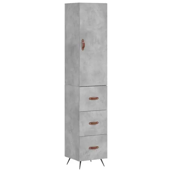 vidaXL Högskåp betonggrå 34,5x34x180 cm konstruerat trä Trygg betalning