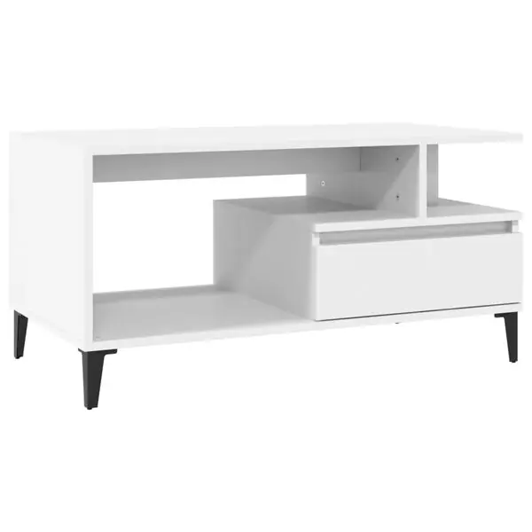 Premium vidaXL Soffbord vit 90x49x45 cm konstruerat trä