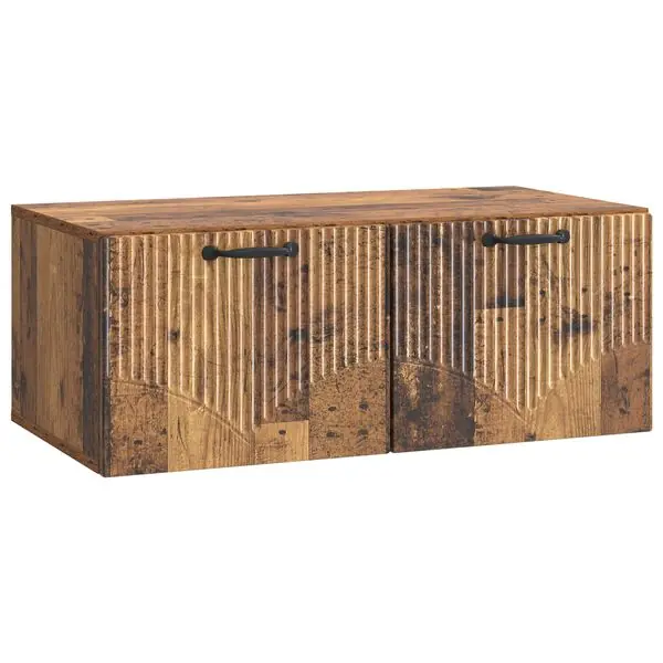 vidaXL Väggmonterad TV-bänk Gammalt trä 78,5 x 41 x 30 cm Sänkt pris