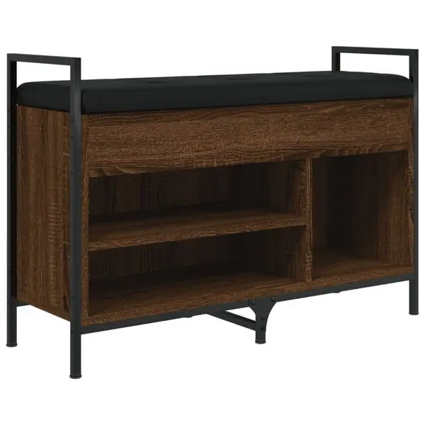vidaXL Skobänk brun ek 85,5x32x57,5 cm konstruerat trä Premium