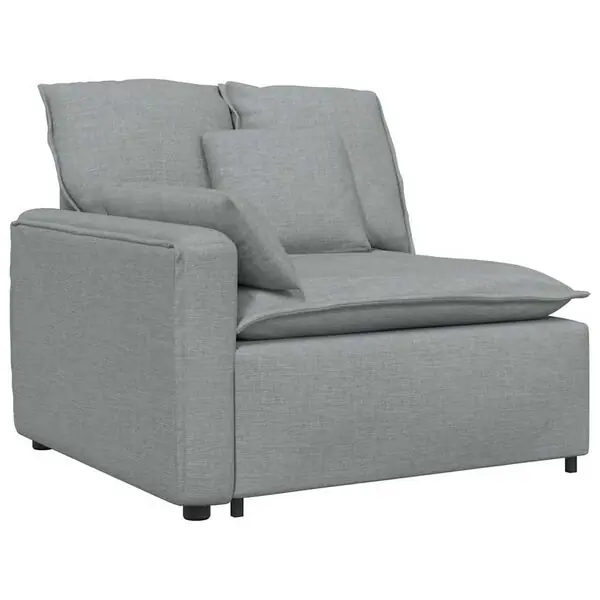 Köp nu vidaXL Modulär soffa armstödsändmodul med dynor ljusgrå 100 cm