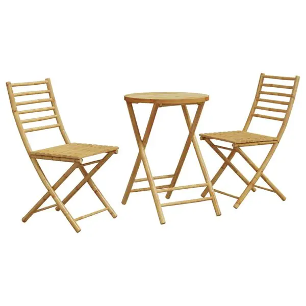 Handla nu vidaXL Caféset 3 delar bambu