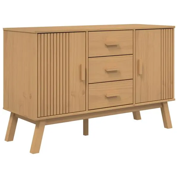 Extra rabatt vidaXL Skänk OLDEN brun 114x43x73,5 cm massiv furu