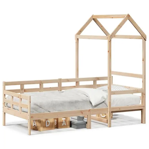Erbjudandepris vidaXL Dagbädd med tak 80x200 cm massiv furu