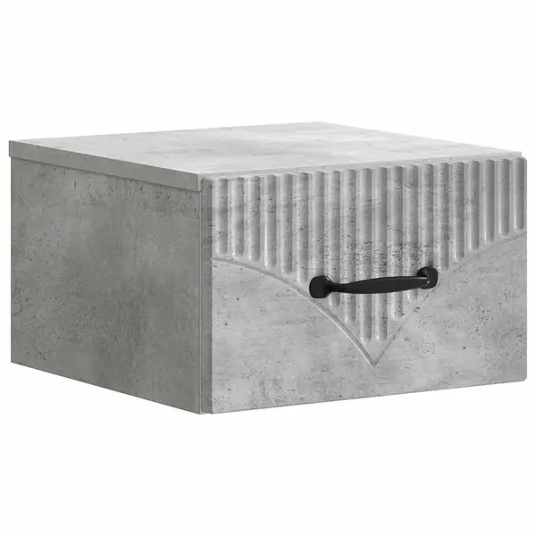 vidaXL Väggmonterat Sängbord med låda Betonggrå 34,5 x 33 x 20 cm Lågt pris