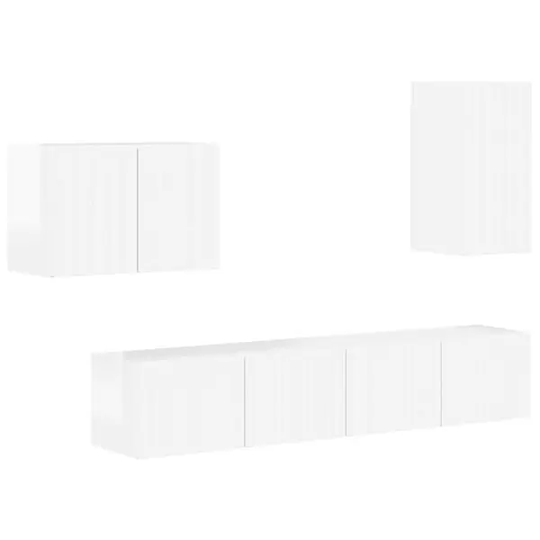Köp nu vidaXL TV väggskåp set 4 pcs Högblanka vita Konstruerat trä