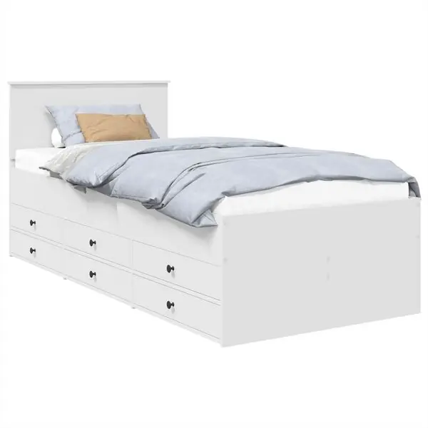 vidaXL Sängsoffa med låda Vit och svart 75 x 190 cm Konstruerat trä Begränsat antal
