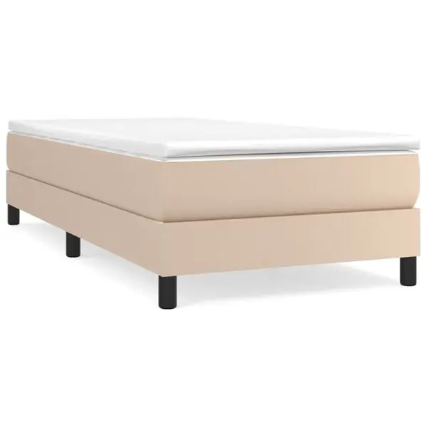 vidaXL Ramsäng med bäddmadrass cappuccino 80x200 cm konstläder Erbjudandepris