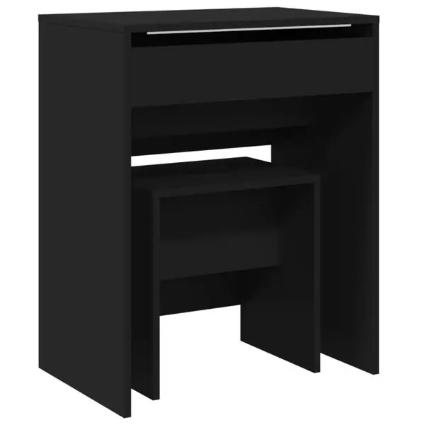 Expressleverans vidaXL Sminkbord med pall svart 60x40x113,5 cm