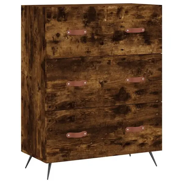 vidaXL Byrå rökfärgad ek 69,5x34x90 cm konstruerat trä Beställ nu