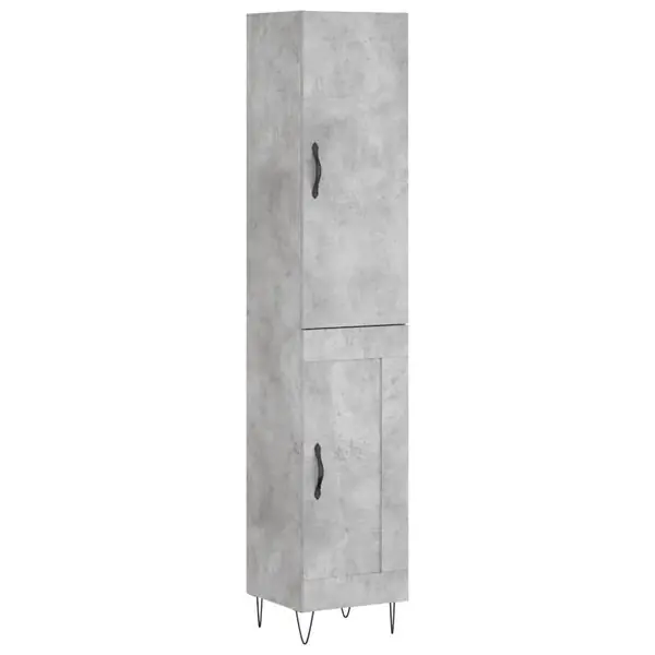 Reapris vidaXL Högskåp betonggrå 34,5x34x180 cm konstruerat trä