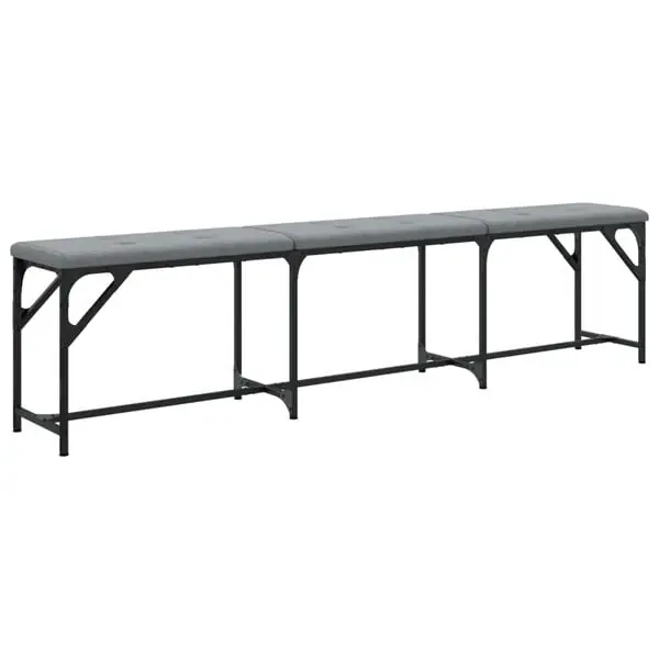 vidaXL Matsalsbänk ljusgrå 186x32x45 cm stål och tyg Expressleverans