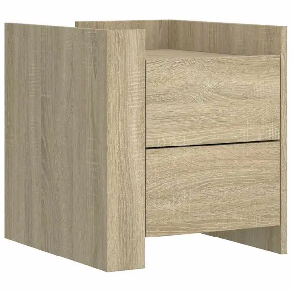 vidaXL Sängbord sonoma-ek 45x50x50 cm konstruerat trä Billigare
