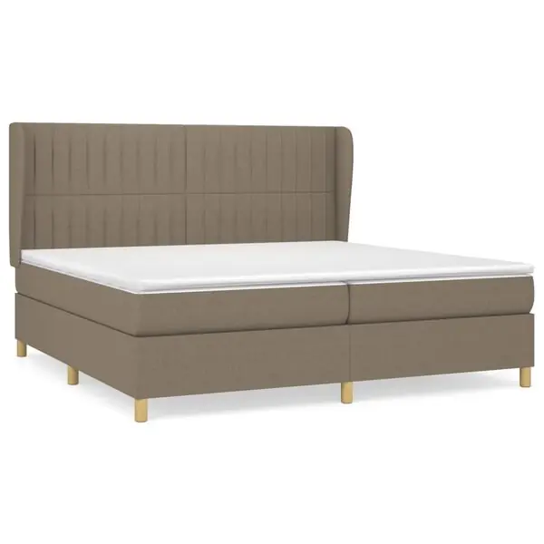 Begränsat antal vidaXL Ramsäng med madrass taupe 200x200 cm tyg