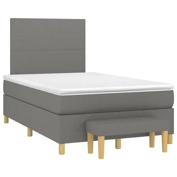 Rabatt vidaXL Ramsäng med madrass mörkgrå 120x190 cm tyg