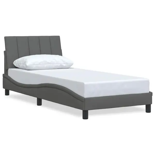 vidaXL Bed Frame without Mattress "Hanko" Dark Grey 80x200 cm Fabric Rea