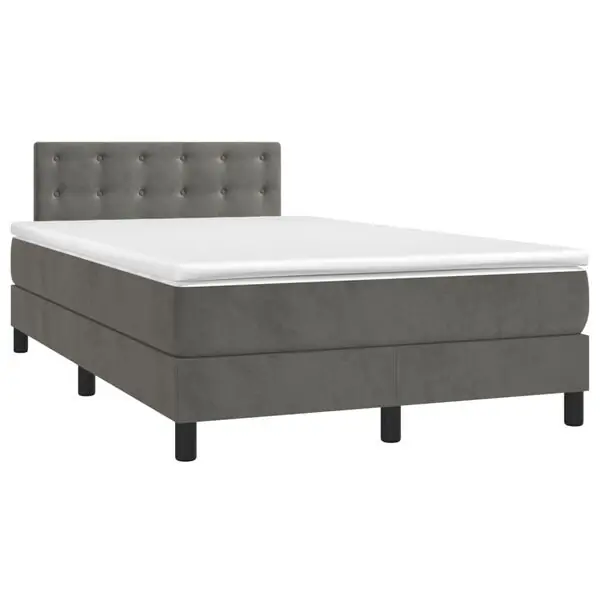 vidaXL Ramsäng med madrass mörkgrå 120x190 cm sammet Populärt val
