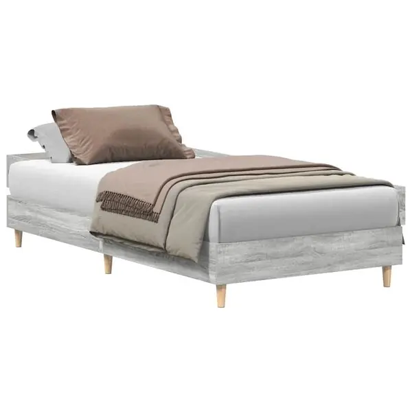 vidaXL Sängram utan madrass grå sonoma 75x190 cm konstruerat trä Sänkt pris