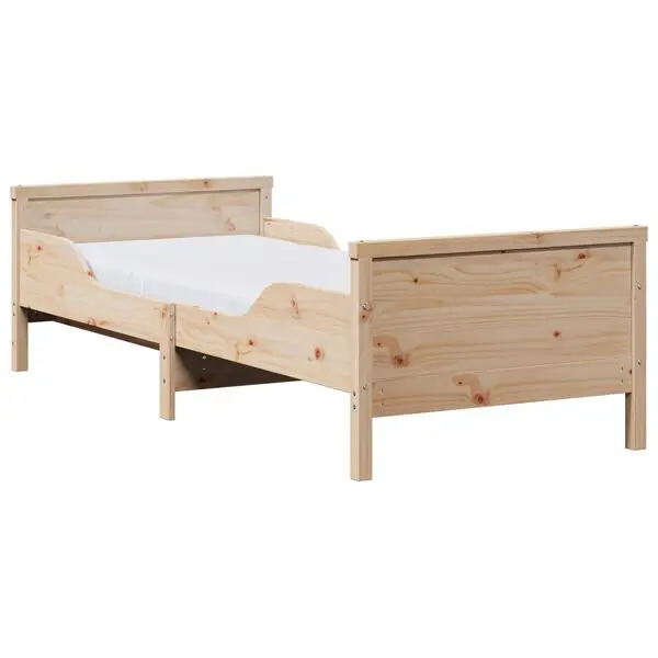 vidaXL Sängram med madrass med huvudgavel Brun 80 x 200 cm Massiv furu Begränsat antal