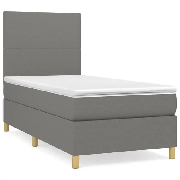 Köp nu vidaXL Ramsäng med madrass mörkgrå 80x200 cm tyg