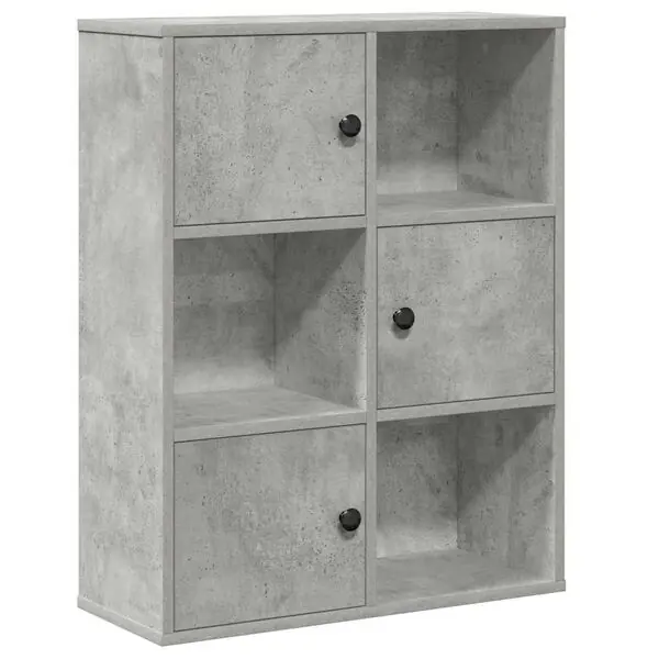 vidaXL Bokhylla betonggrå 60x24x76,5 cm konstruerat trä Rabatt
