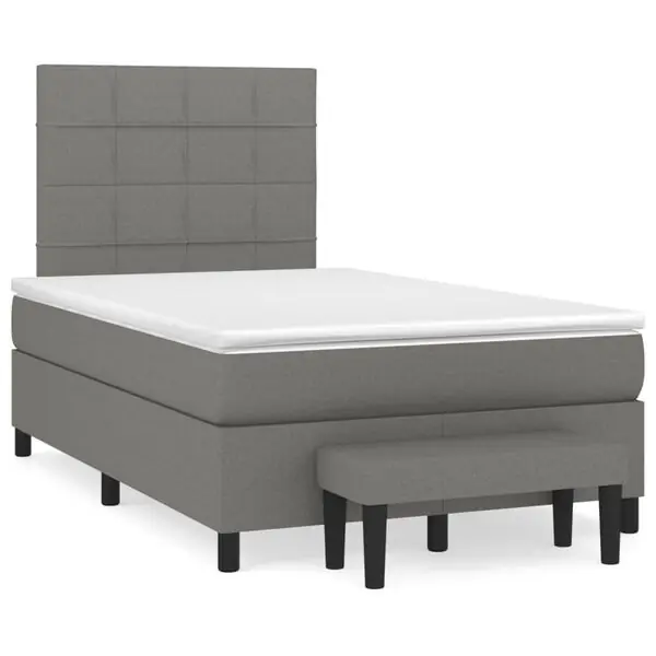 vidaXL Ramsäng med madrass mörkgrå 120x200 cm tyg Köp nu
