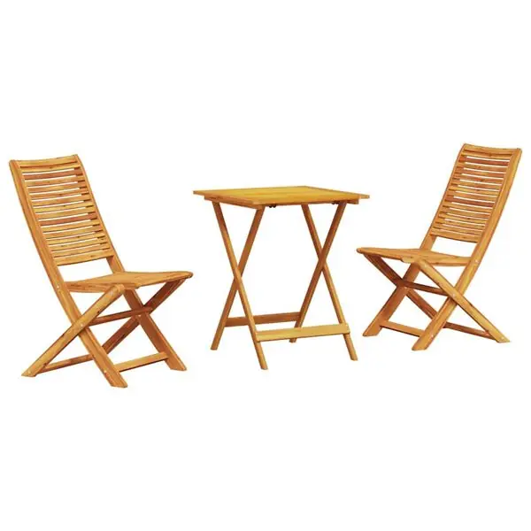 Bästa pris vidaXL Fällbart bistroset 3 pcs Brun Massivt Akaciaträ