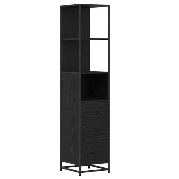 vidaXL Badrumsmöbelset Svart Ek 35 x 37,5 x 166 cm Konstruerat trä Rabatter