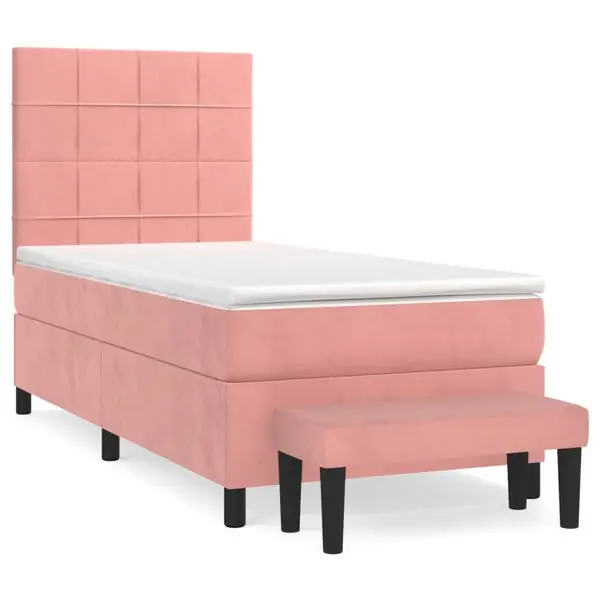 I lager vidaXL Ramsäng med madrass rosa 80x200 cm sammet
