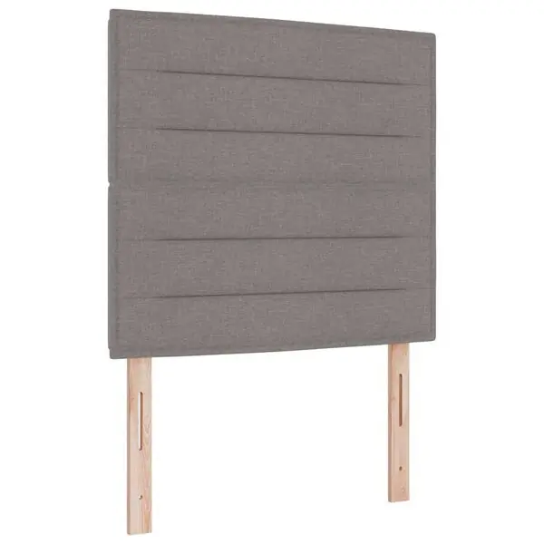 vidaXL LED Box Säng med madrass med huvudgavel Taupe 100 x 200 cm tyg Premium