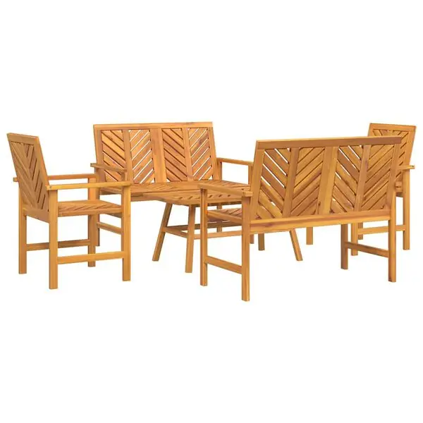 vidaXL Trädgård loungemöbler 5 pcs Brun Massivt Akaciaträ Expressleverans