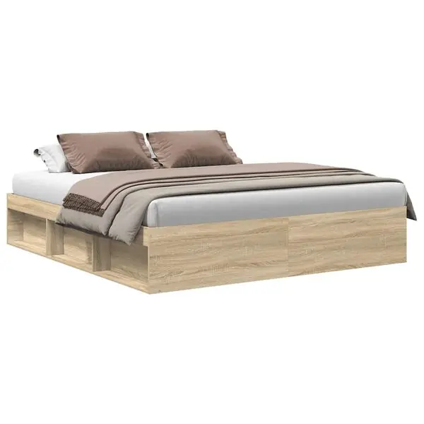 vidaXL Sängram sonoma-ek 200x200 cm Endast idag