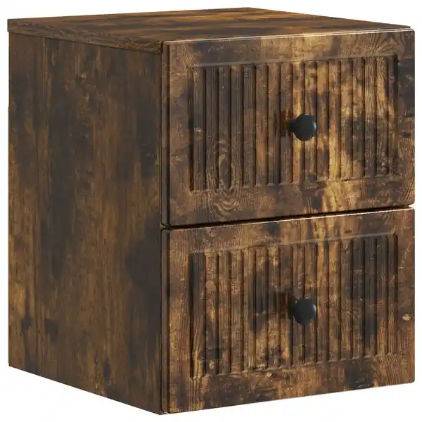 vidaXL Väggmonterat Sängbord Rökt ek 33 x 34,5 x 40 cm Konstruerat trä Begränsat antal
