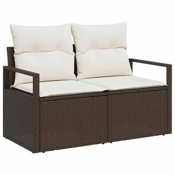 Kampanj vidaXL Trädgårdsoffa med kudde 120 x 62 x 69 cm konstrotting
