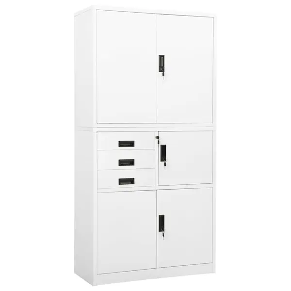 vidaXL Dokumentskåp vit 90x40x180 cm stål Erbjudandepris
