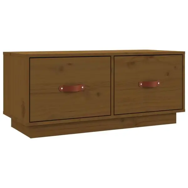 vidaXL Tv-bänk honungsbrun 80x34x35 cm massiv furu I lager