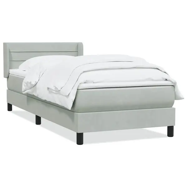 vidaXL Ramsäng med madrass ljusgrå 80x220 cm sammet Begränsat antal