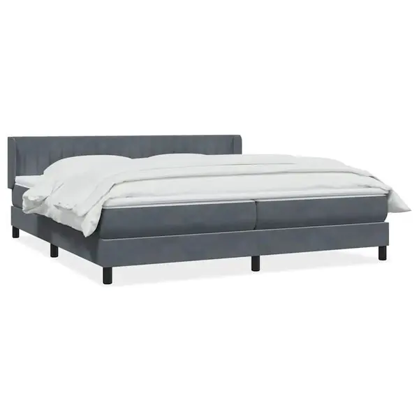 vidaXL Ramsäng med madrass mörkgrå 180x210 cm sammet Fynd
